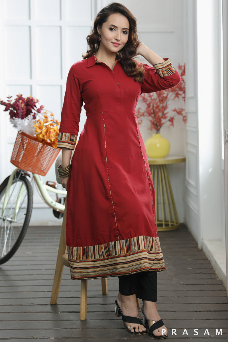 100 Miles Launch Maze Cotton Embroidered Readymade Kurti Pant With Dupatta  Set